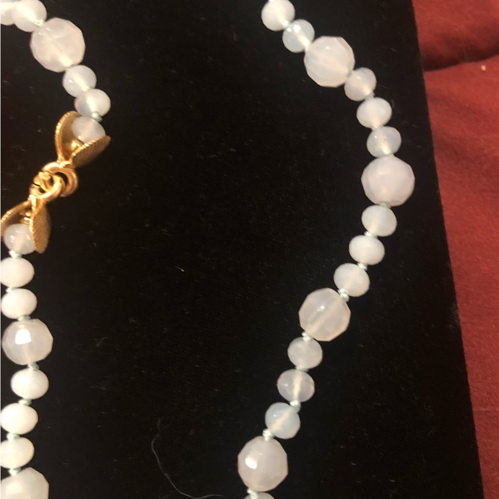 Real Gold and Crystal light blue Necklace and Earrings.